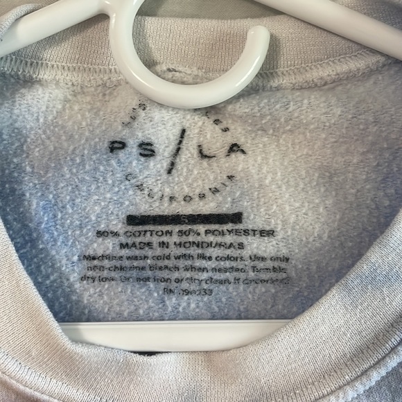 Oversized PacSun LA embroidered heart crewneck. Blue tie dye. Used. - Picture 5 of 6